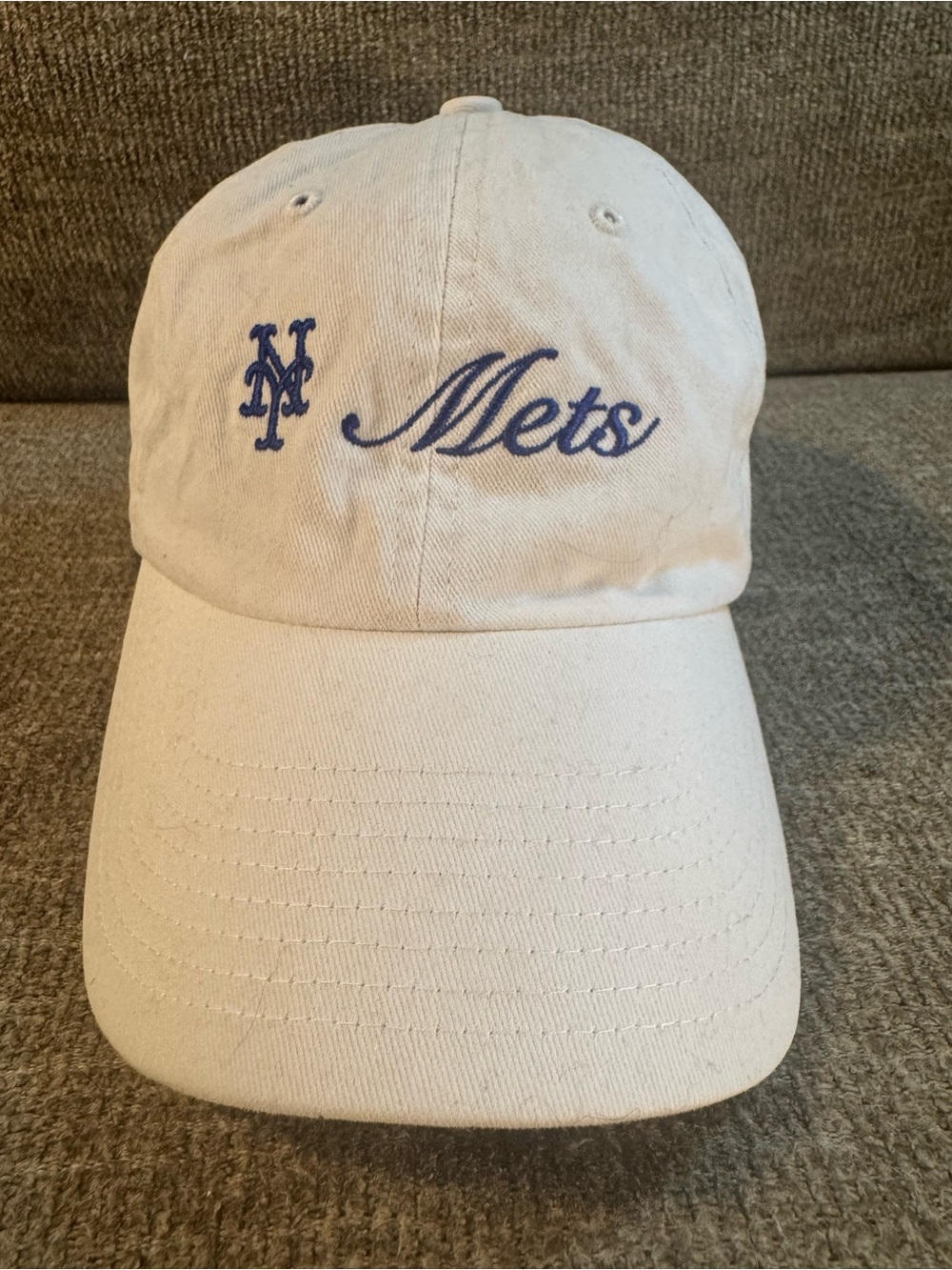 New York Mets White Script Logo Baseball Cap